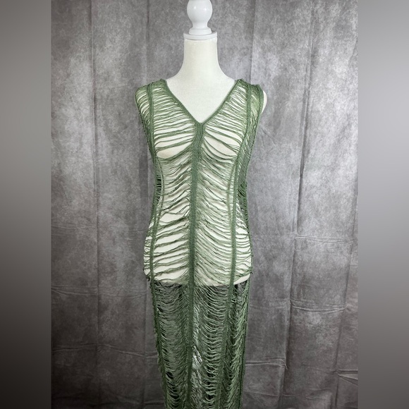 SHEIN Green Sheer Cover-Up - Picture 1 of 3